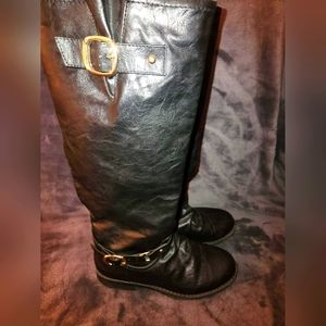 Charlotte Russe Black Knee High Riding Boots, Size 8